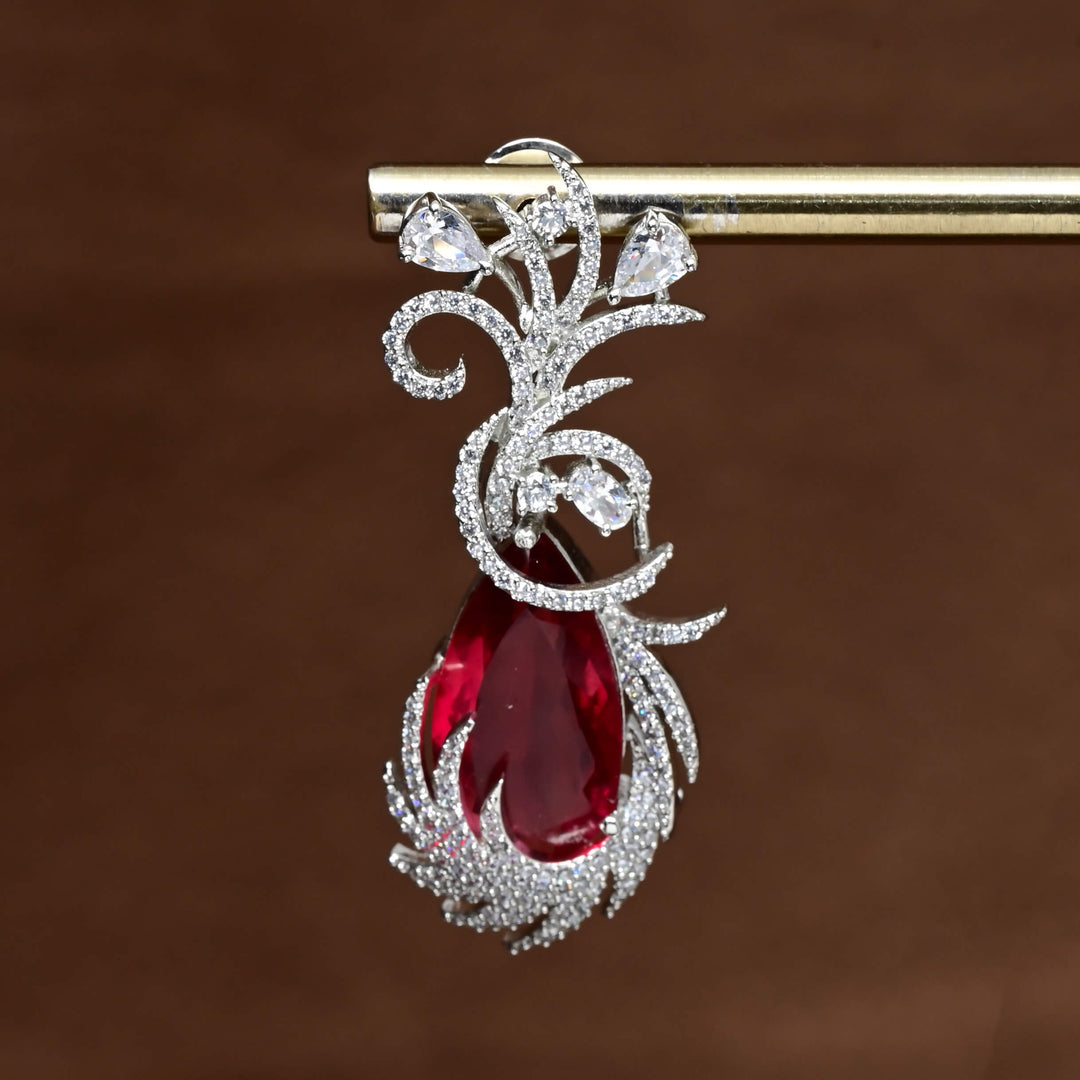 CZ White Gold Earrings
