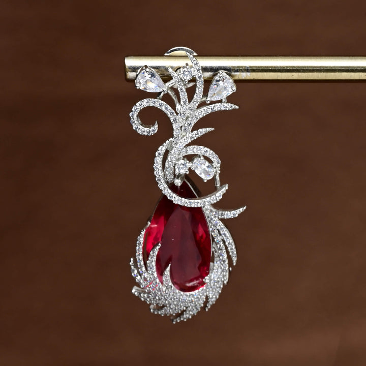 CZ White Gold Earrings