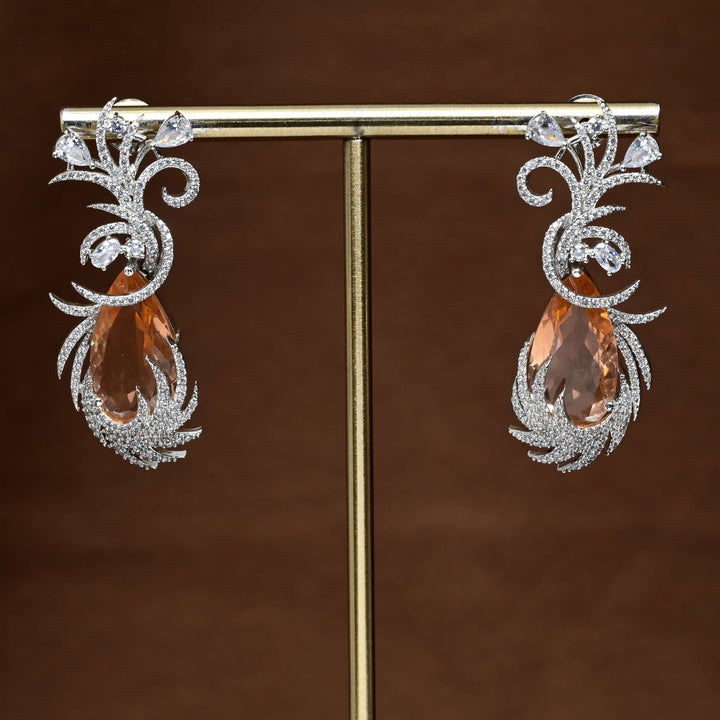CZ White Gold Earrings