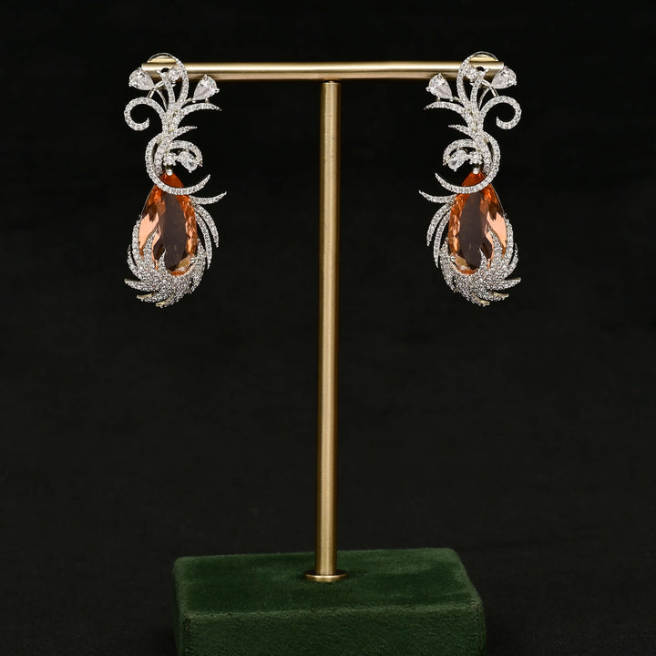 CZ White Gold Earrings