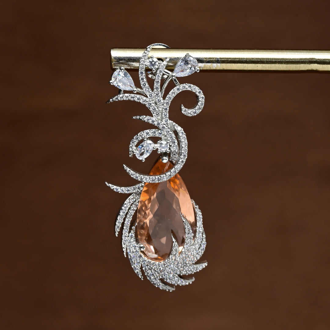 CZ White Gold Earrings