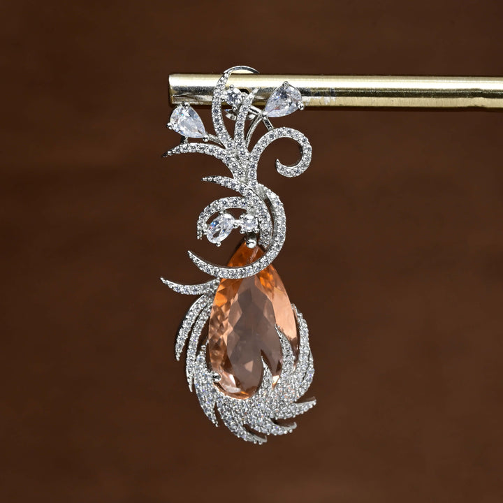 CZ White Gold Earrings