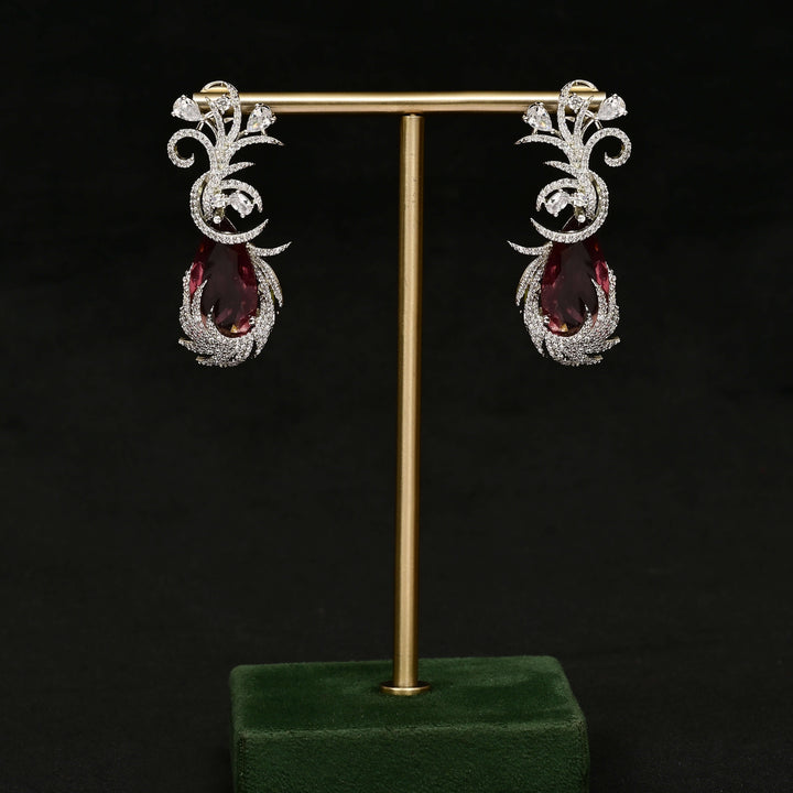 CZ White Gold Earrings