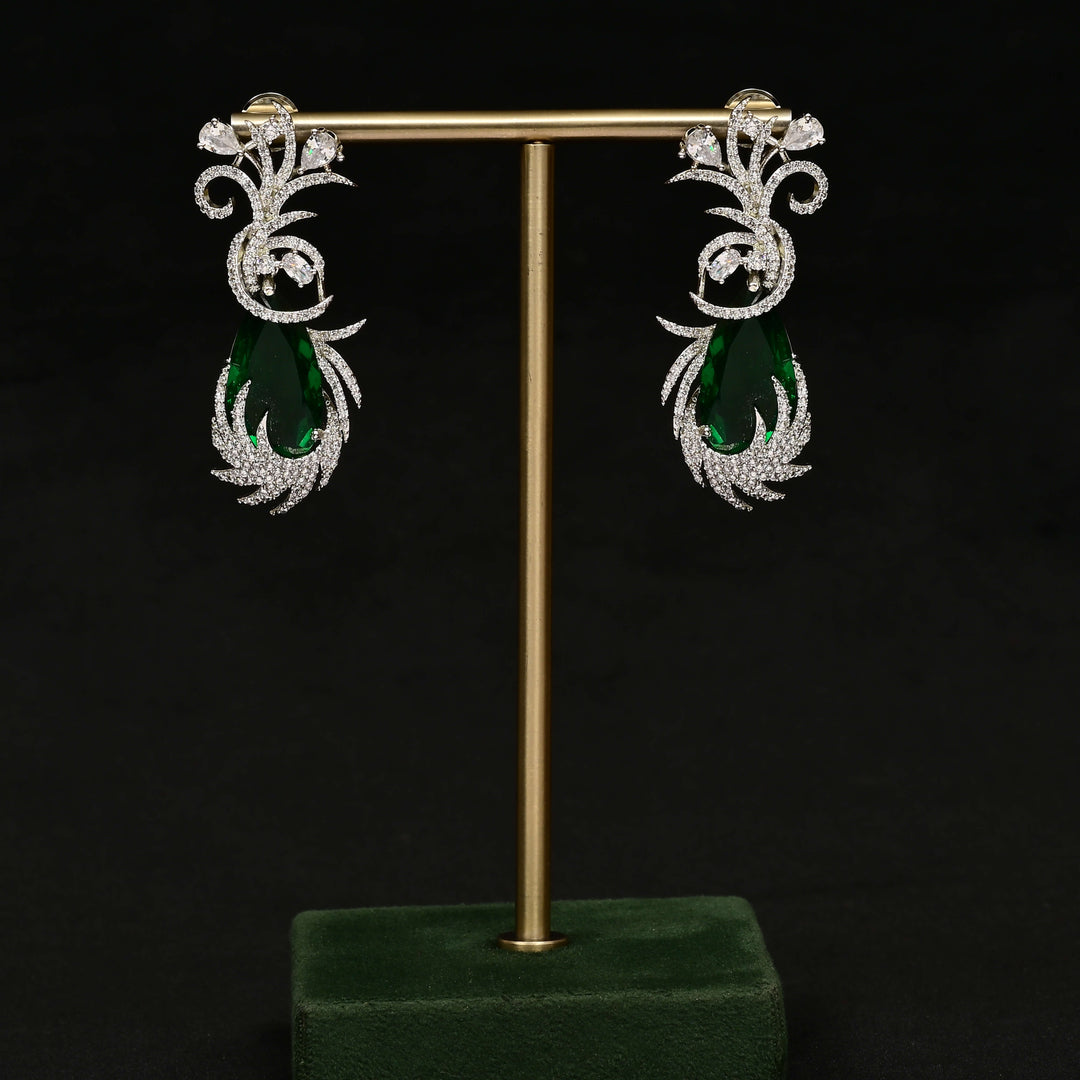 CZ White Gold Earrings