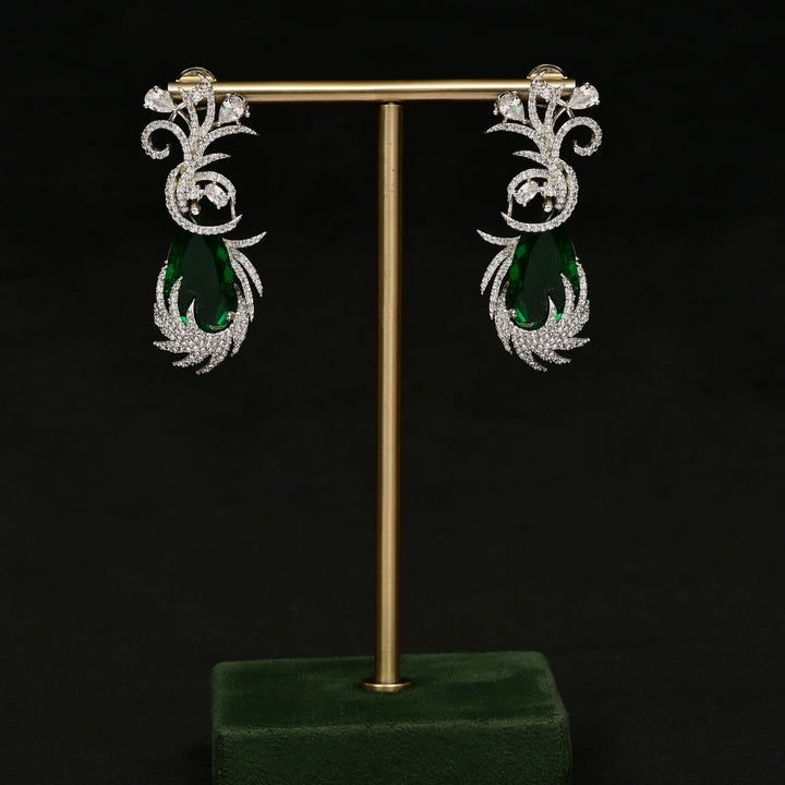 CZ White Gold Earrings