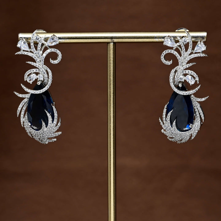 CZ White Gold Earrings