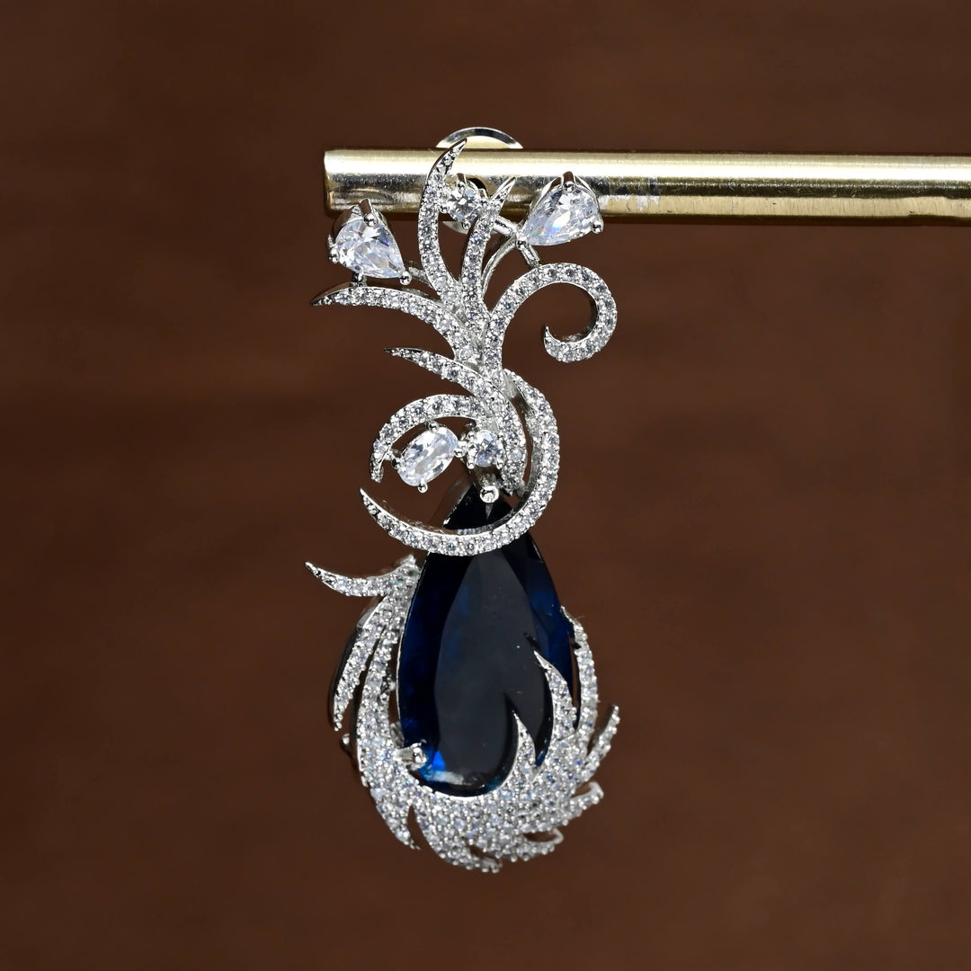 CZ White Gold Earrings