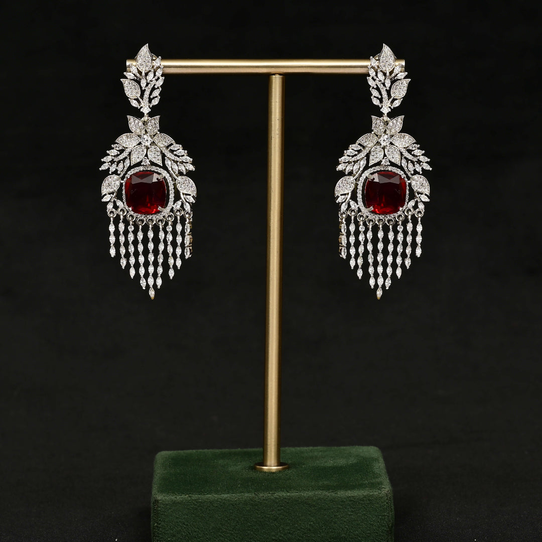 CZ White Gold Earrings