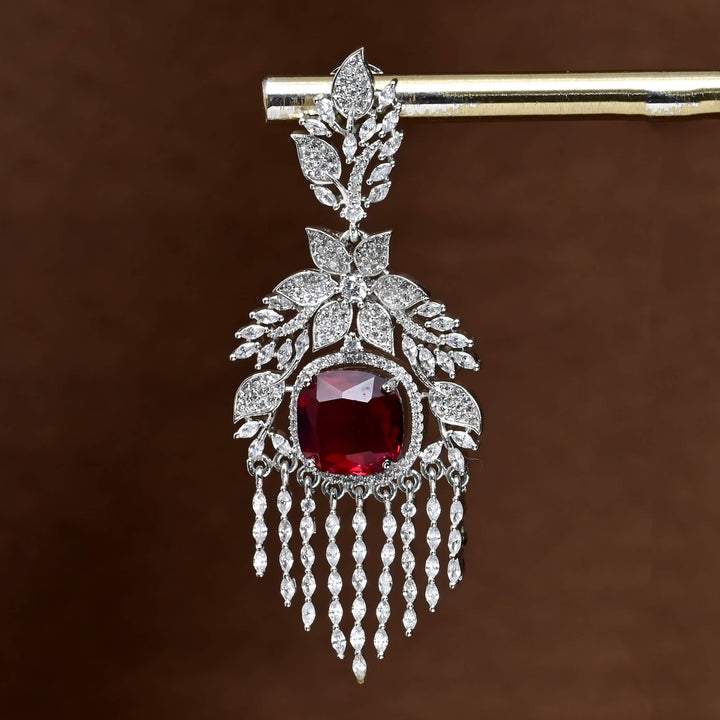 CZ White Gold Earrings