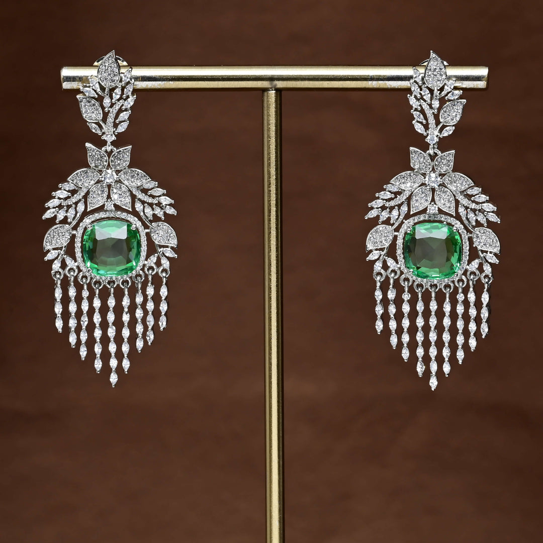 CZ White Gold Earrings