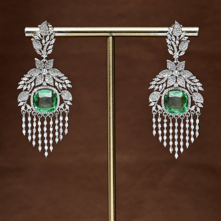 CZ White Gold Earrings