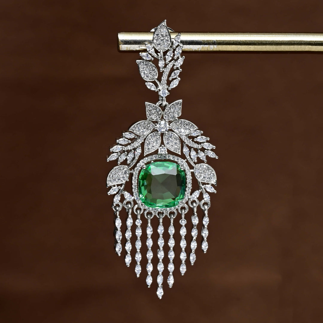 CZ White Gold Earrings