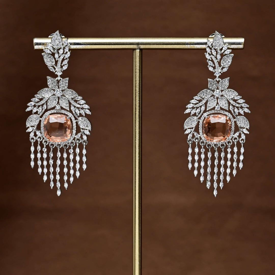 CZ White Gold Earrings