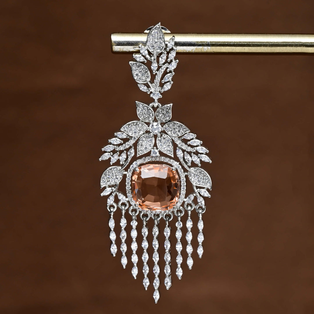 CZ White Gold Earrings