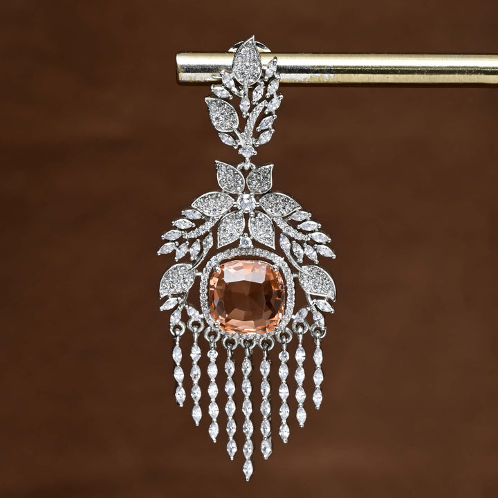 CZ White Gold Earrings