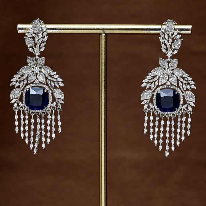 CZ White Gold Earrings