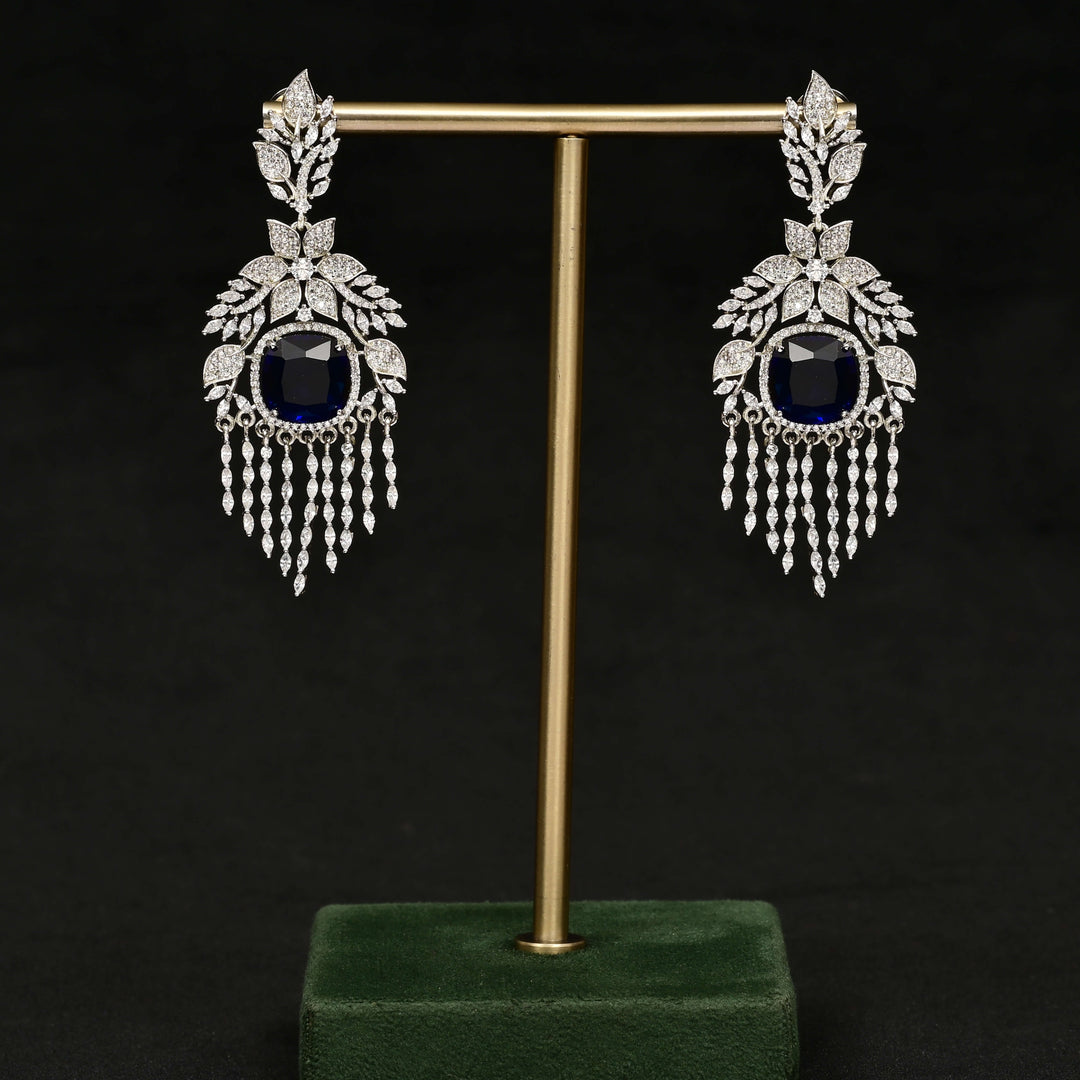 CZ White Gold Earrings