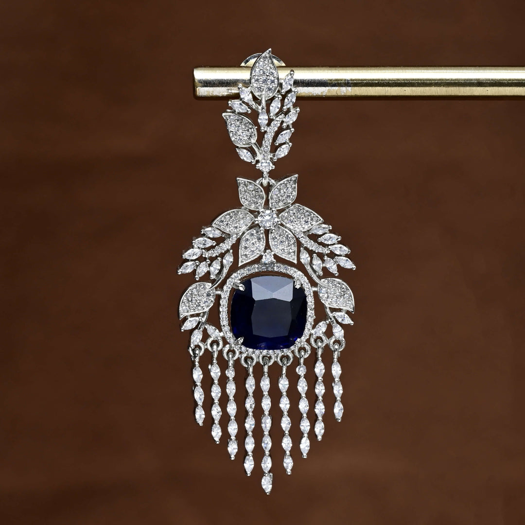 CZ White Gold Earrings