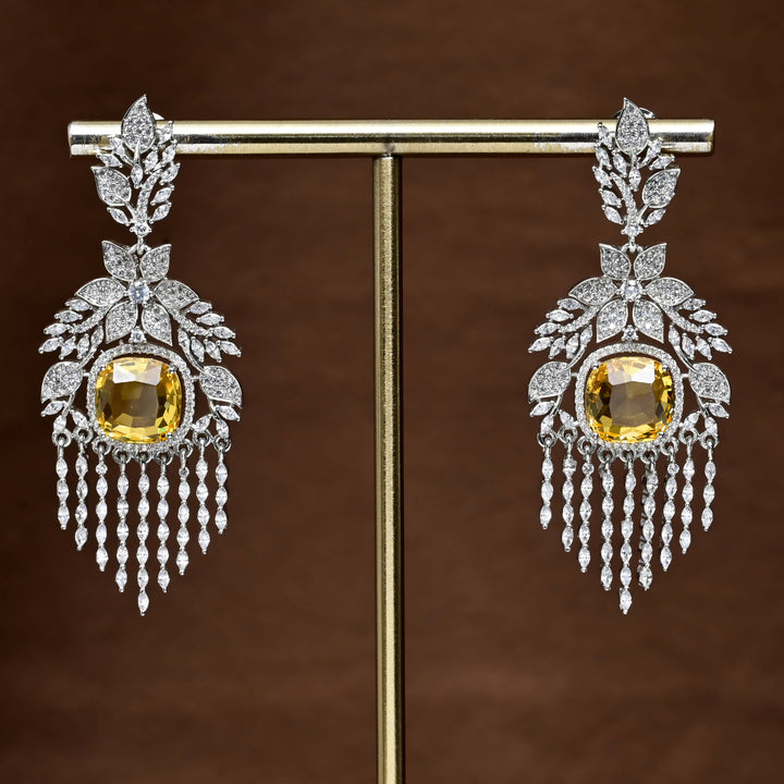 CZ White Gold Earrings