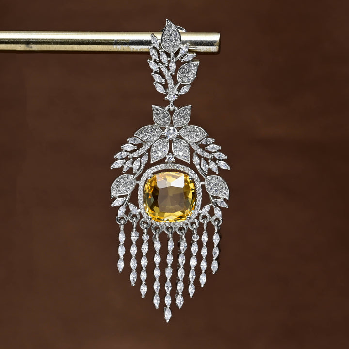CZ White Gold Earrings