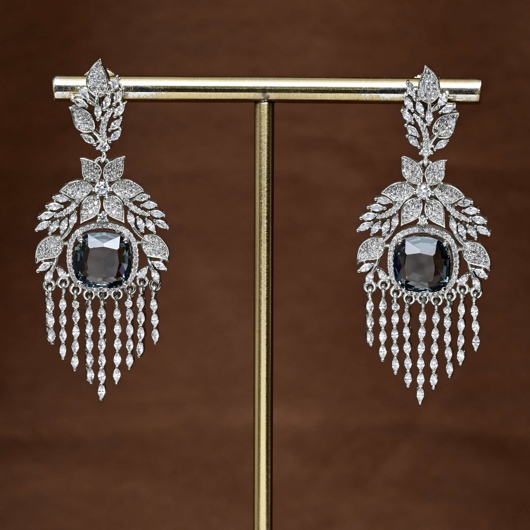CZ White Gold Earrings