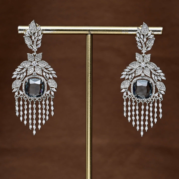 CZ White Gold Earrings