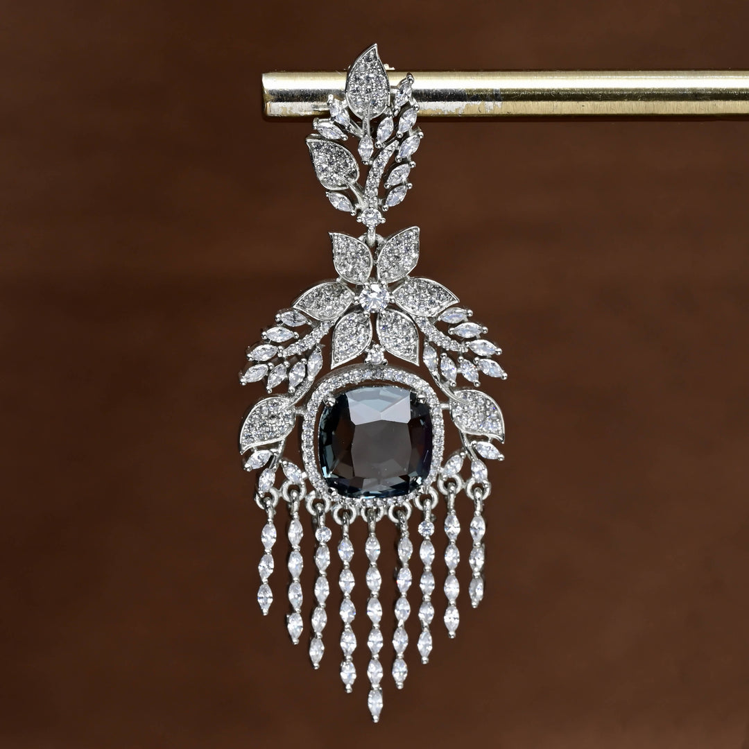 CZ White Gold Earrings