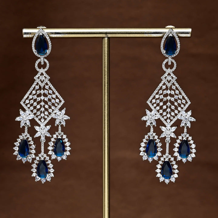 CZ White Gold Earrings