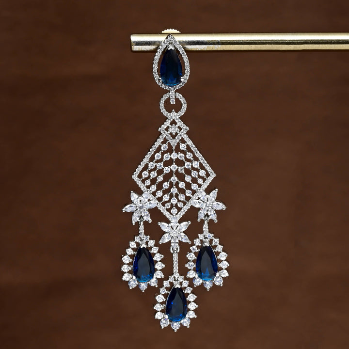 CZ White Gold Earrings
