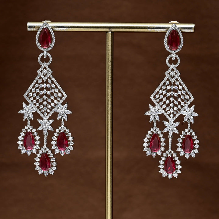 CZ White Gold Earrings