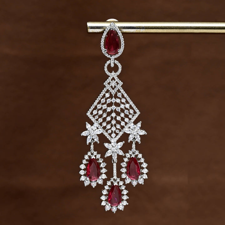 CZ White Gold Earrings