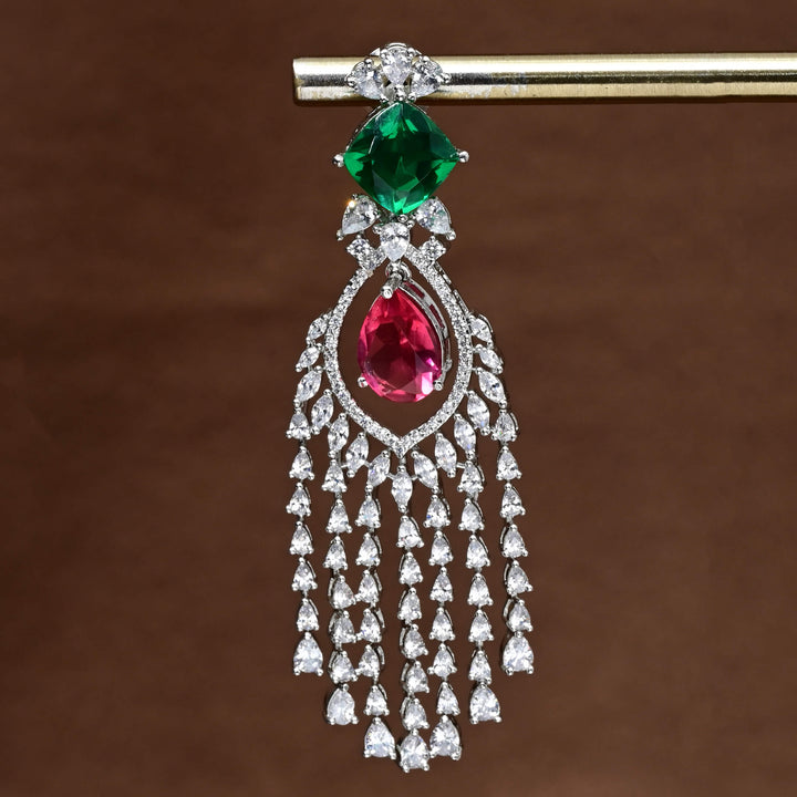 CZ White Gold Earrings