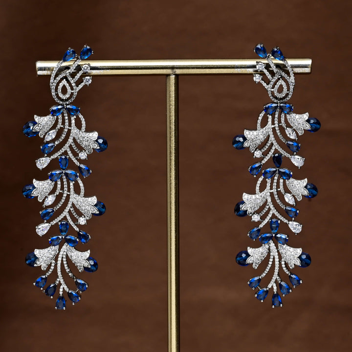CZ White Gold Earrings