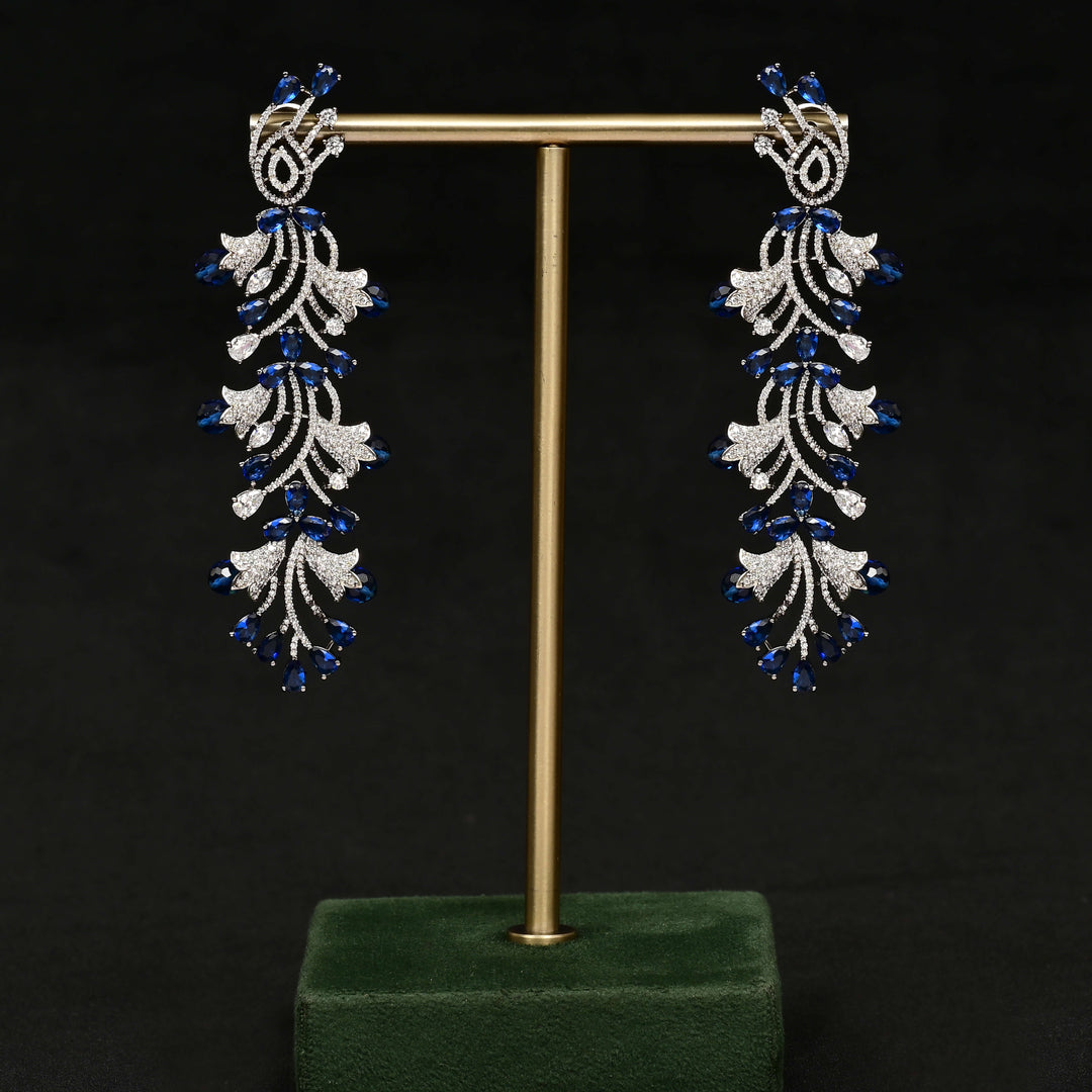 CZ White Gold Earrings