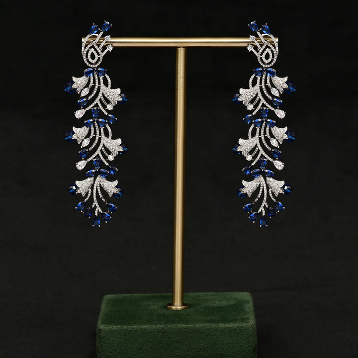 CZ White Gold Earrings