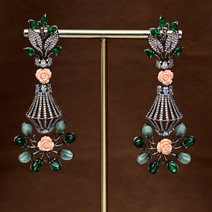 CZ White Gold Earrings