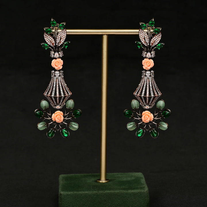 CZ White Gold Earrings