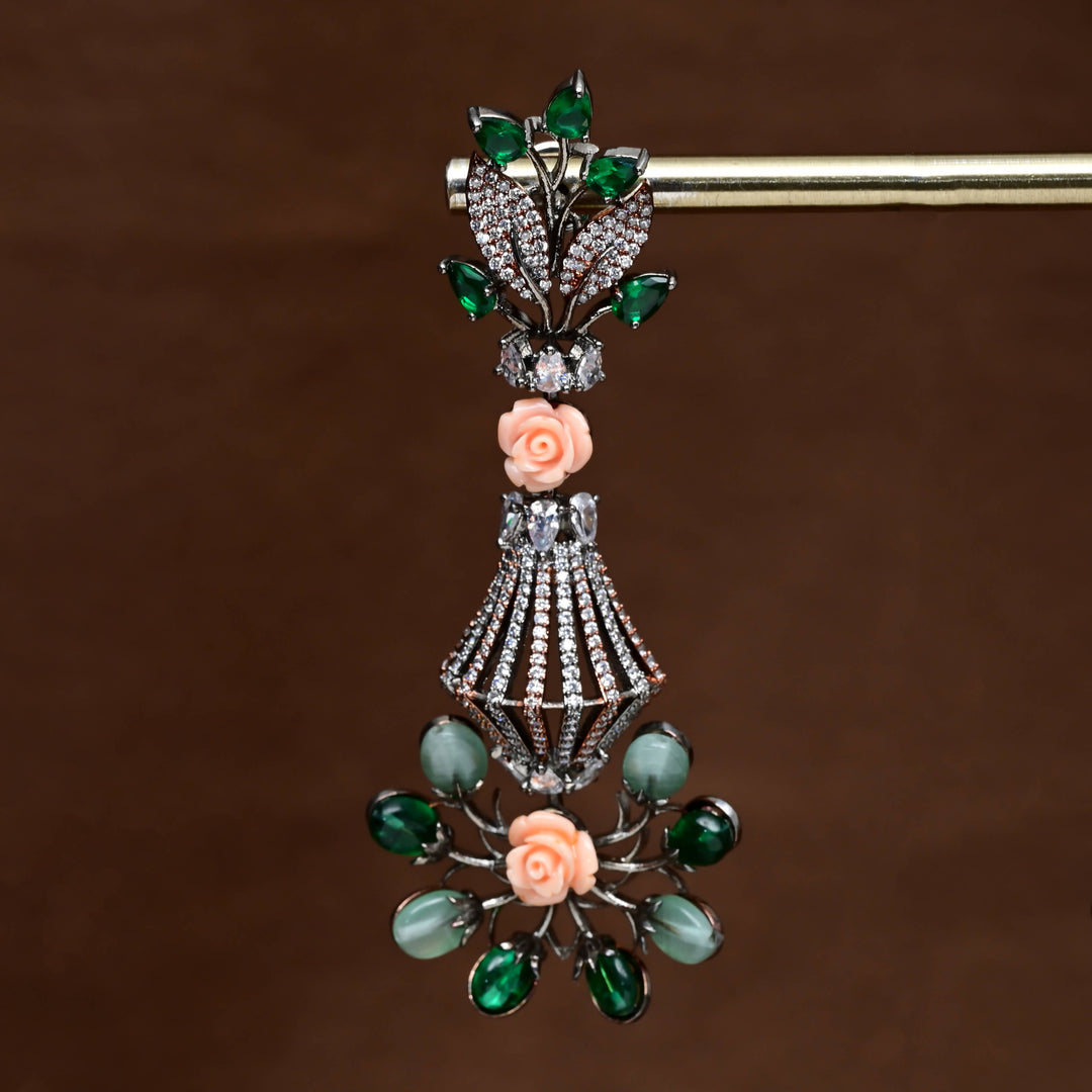 CZ White Gold Earrings