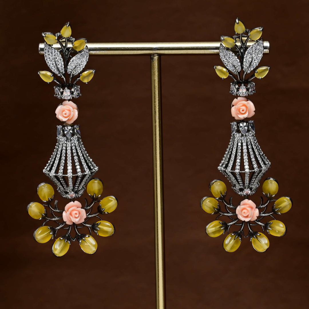 CZ White Gold Earrings