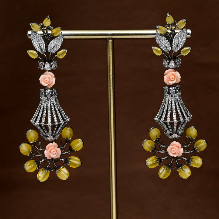 CZ White Gold Earrings