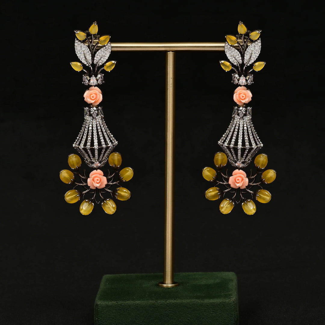 CZ White Gold Earrings
