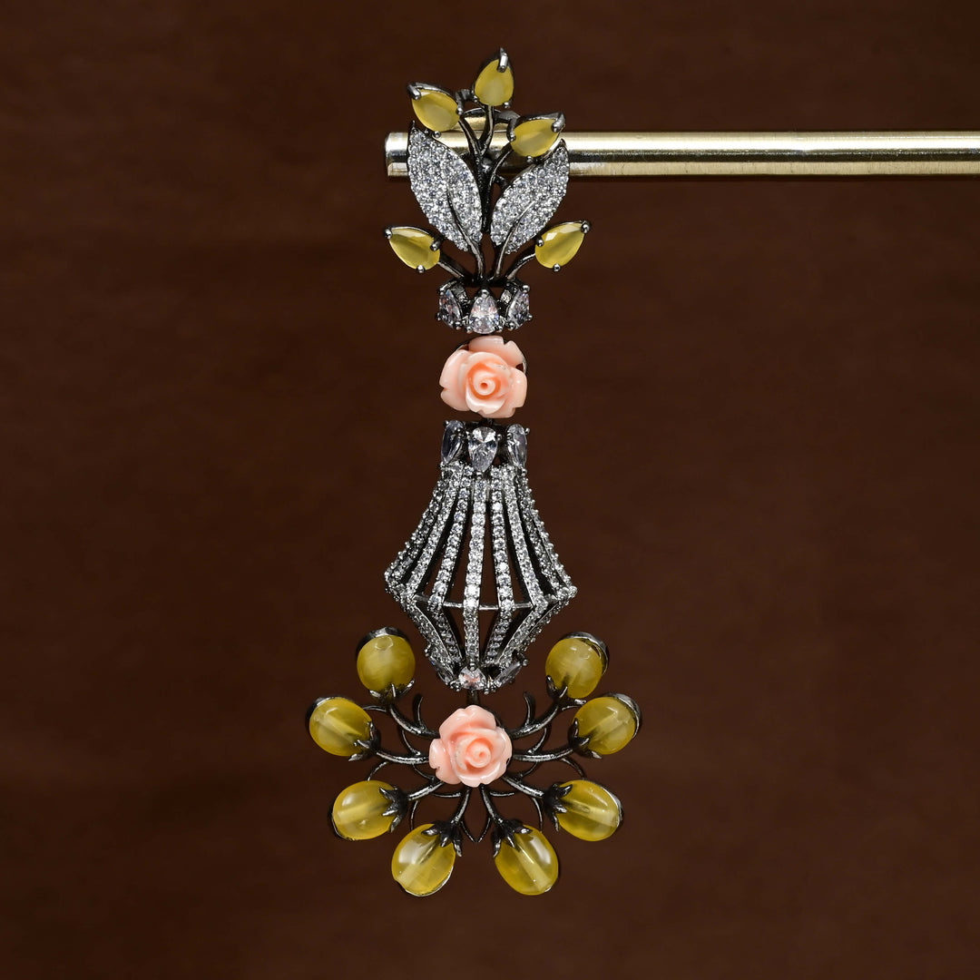 CZ White Gold Earrings