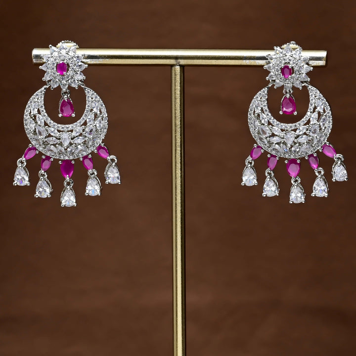 CZ White Gold Earrings