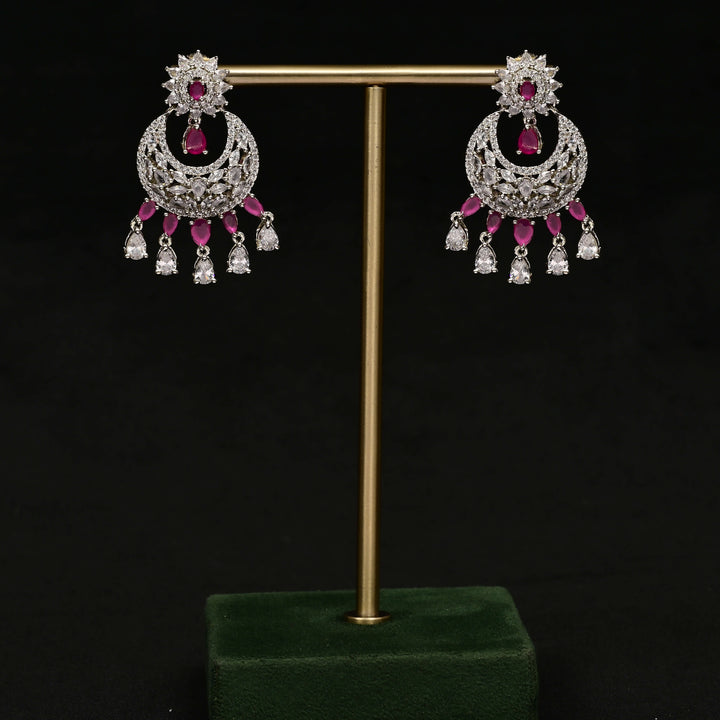 CZ White Gold Earrings