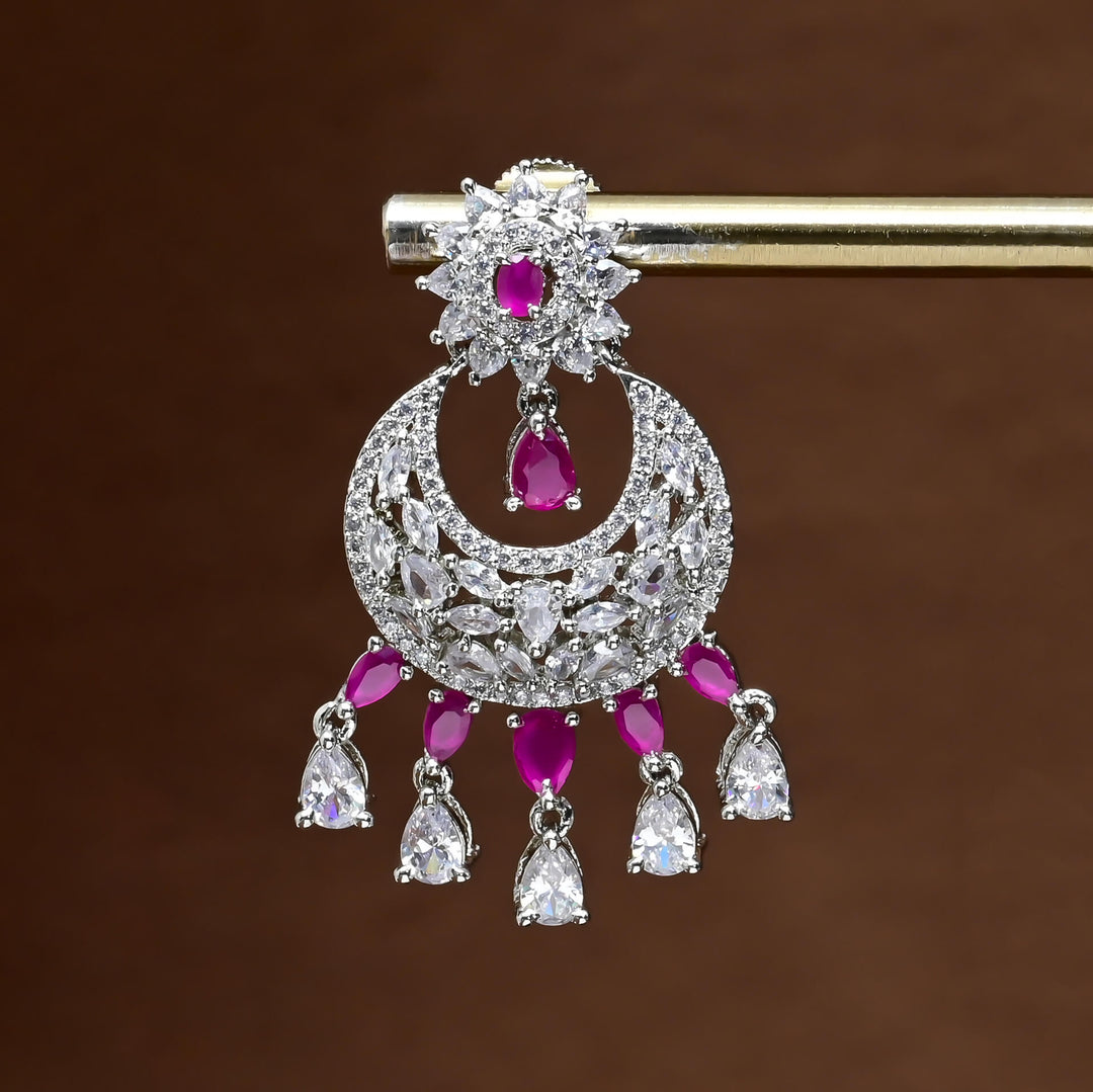 CZ White Gold Earrings