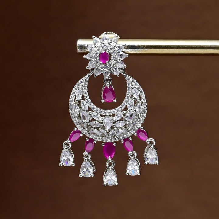CZ White Gold Earrings
