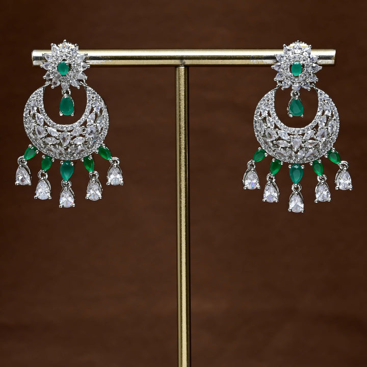 CZ White Gold Earrings