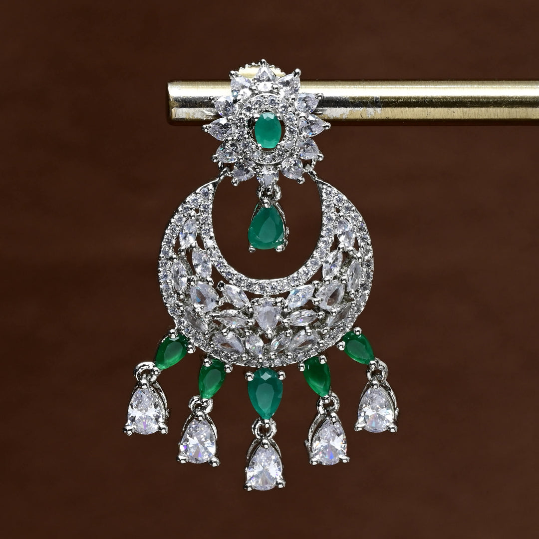 CZ White Gold Earrings