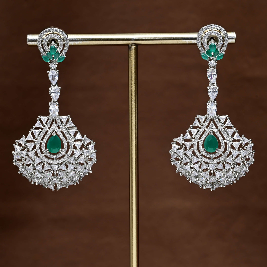 CZ White Gold Earrings