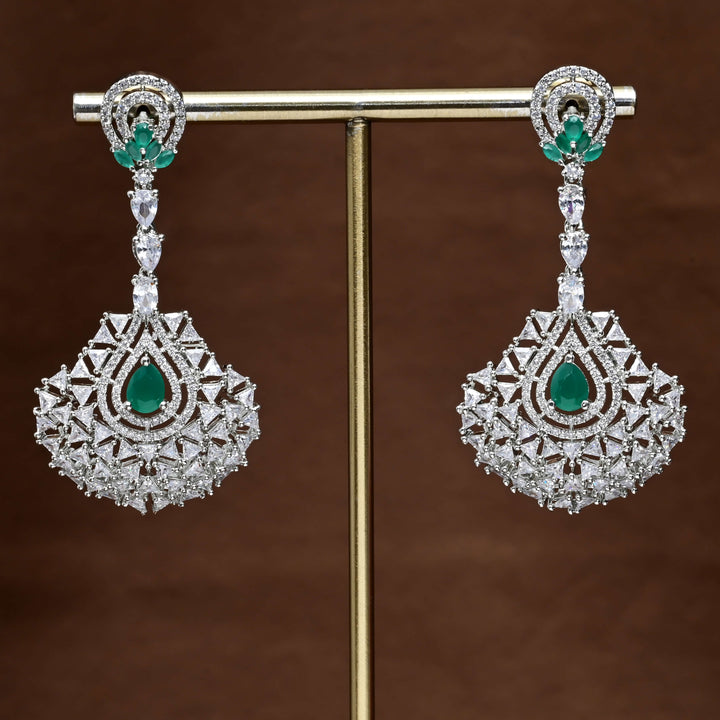 CZ White Gold Earrings